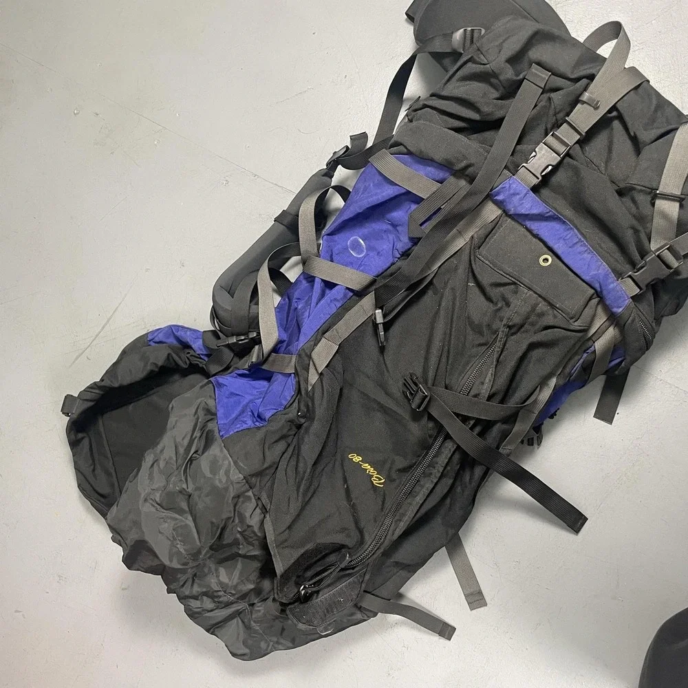 Arc'teryx Bora 80 Backpacking Pack Mens One Size Black Blue Hiking Bag Nylon